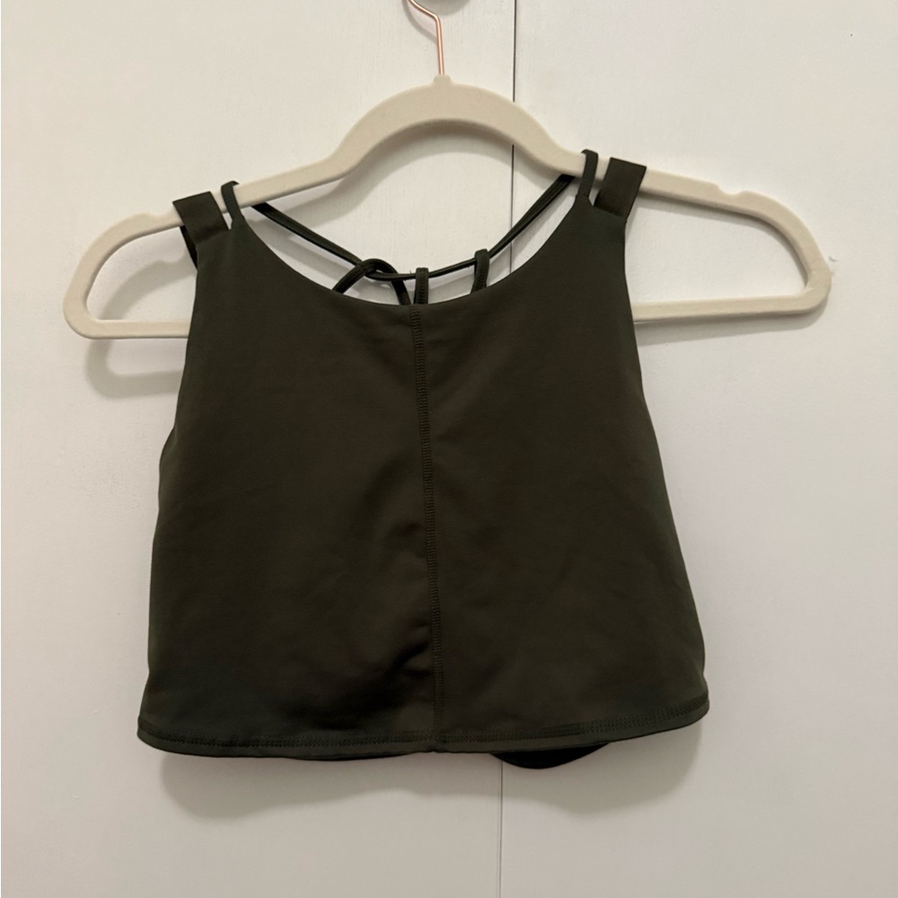 FP Movement Long Line Strappy Sports Bra in Hunter Green, Size Medium